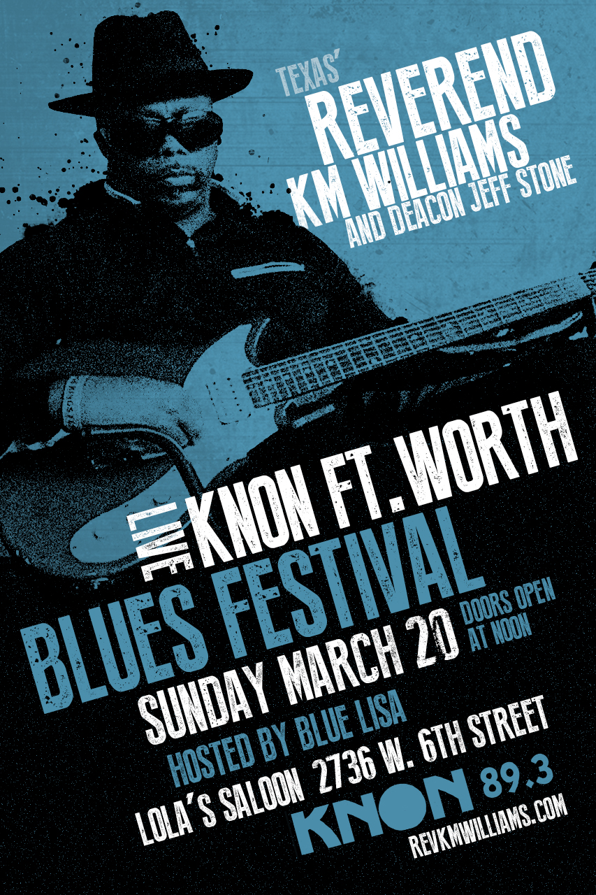 Reverend KM Williams and Deacon Jeff Stone at KNON’s FtW Blues Fest