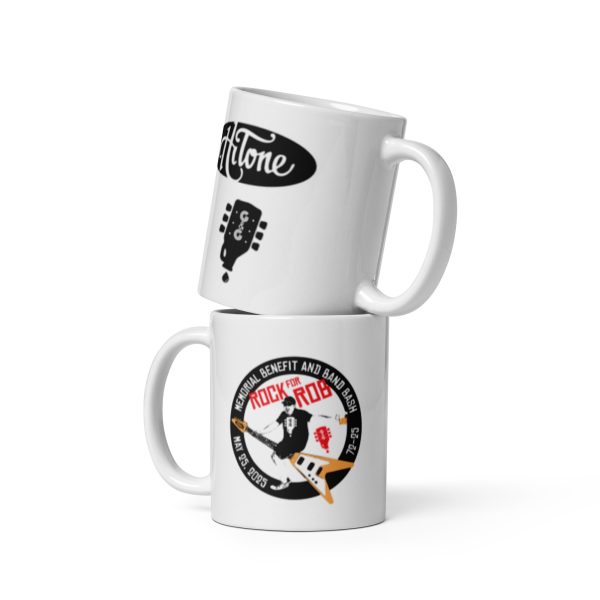 Rock for Rock White glossy mug